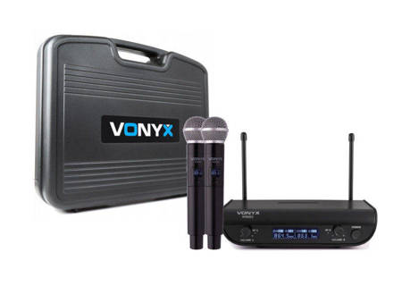 Zestaw mikrofonów bezprzewodowych UHF 2x doręczny Vonyx WM82